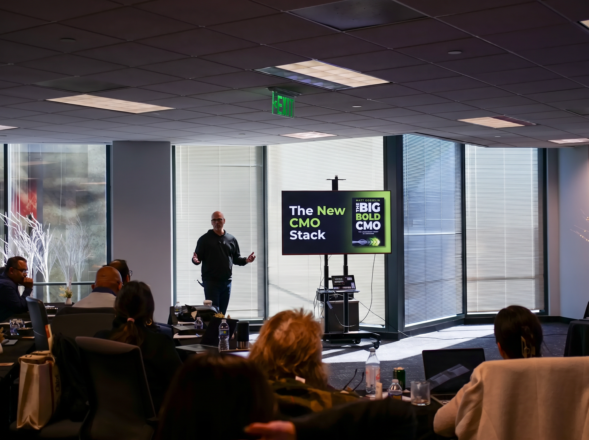 Matt Gosselin presenting to an executive audience