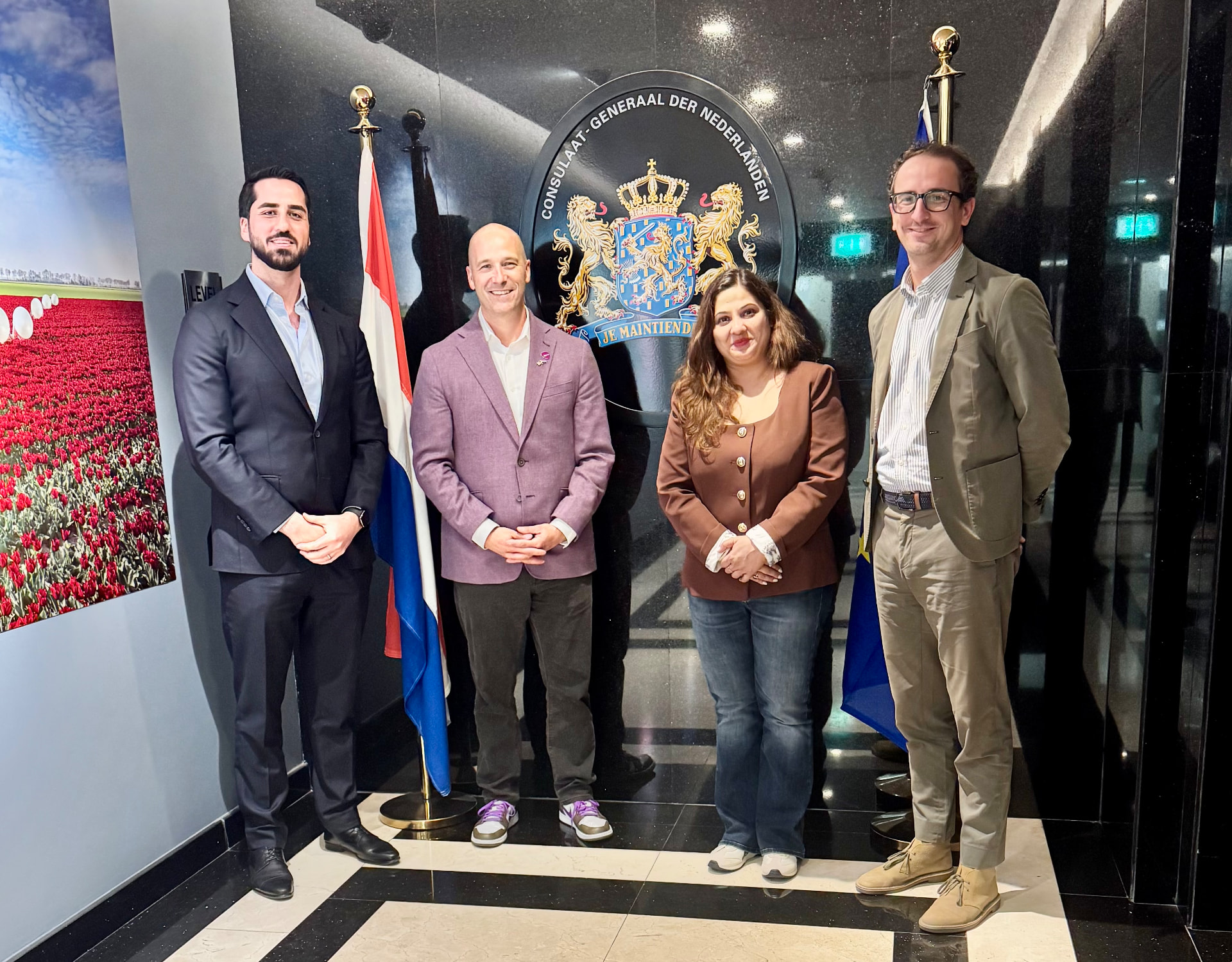 Matt Gosselin with an international business delegation